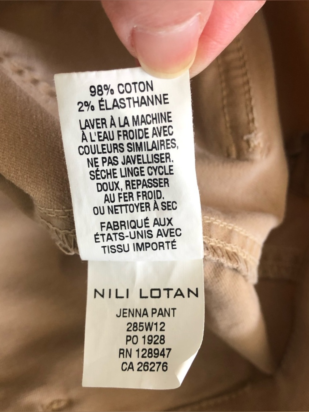 Nili Lotan Women’s Size 4 Slim Straight Jenna Pants Khaki Raw Hem Utility Twill - Picture 11 of 15